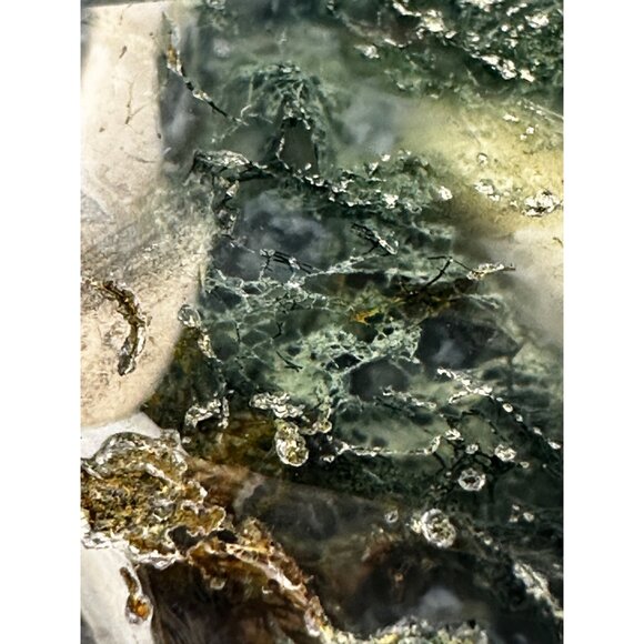 Moss Agate Heart-Shaped Healing Palmstone Natural Green Gemstone Spiritual Gift - Picture 9 of 11